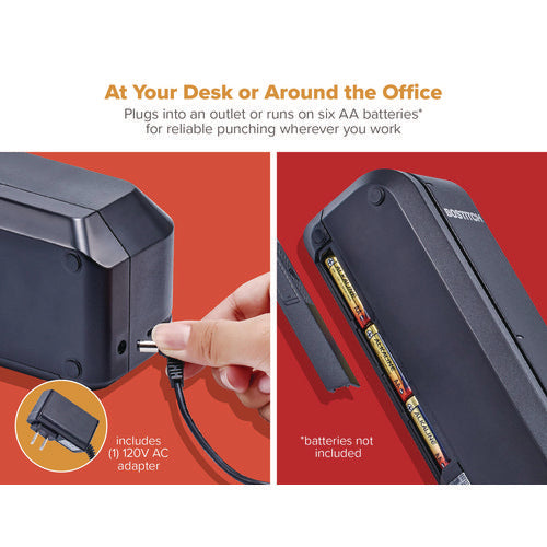 Image of Bostitch® 20-Sheet Electric Three-Hole Punch, 9/32" Holes, Black