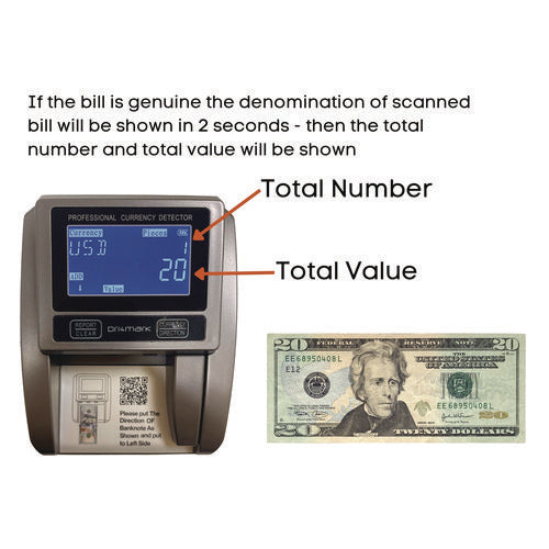Image of Dri-Mark® Counterfeit Detector Machine, Color; Infrared; Magnetic Strip Detection; Magnetic Ink; Size, 4.5 x 5.5 x 3.5
