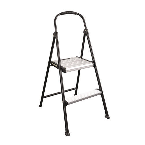 Image of Cosco® 2-Step Stepstool, 250 lb Capacity, 19" Working Height, 22.5" Spread, Black/Silver