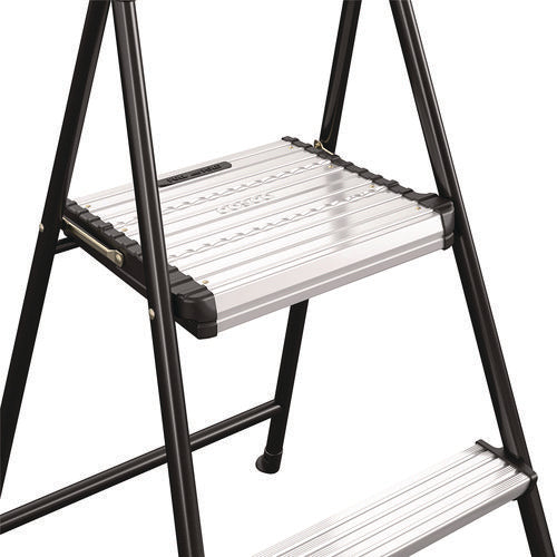 Image of Cosco® 2-Step Stepstool, 250 lb Capacity, 19" Working Height, 22.5" Spread, Black/Silver