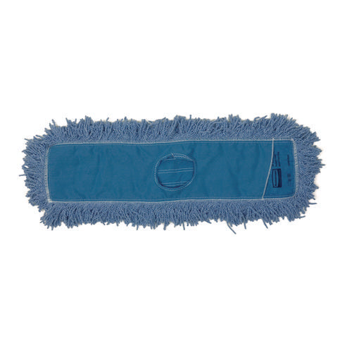 Image of Rubbermaid® Commercial Twisted Loop Blend Dust Mop, Polyester Yarn, 48", Blue, 12/Carton