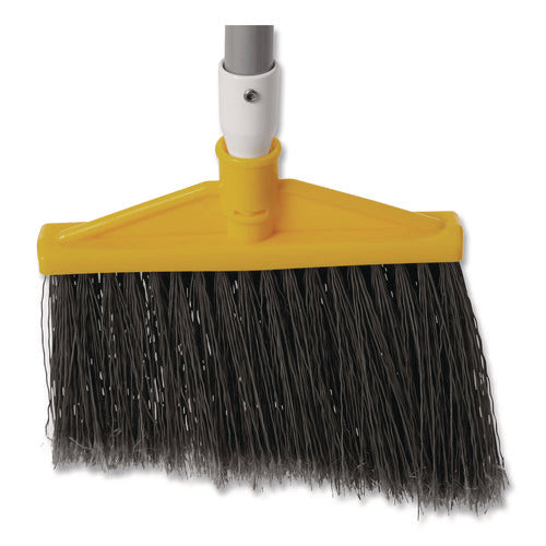 Image of Rubbermaid® Commercial Jumbo Smooth Sweep Angled Broom, 46" Handle, Black/yellow, 6/carton