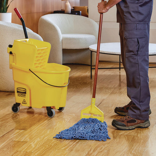 Image of Rubbermaid® Commercial Super Stitch Blend Mop Head, Large, Cotton/synthetic, Blue