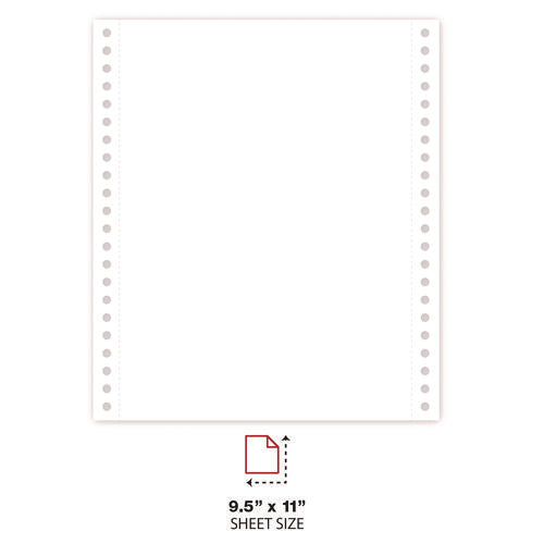 Image of Universal® Printout Paper, 2-Part, 15 lb Bond Weight, 9.5 x 11, White, 1,650/Carton