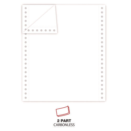 Image of Universal® Printout Paper, 2-Part, 15 lb Bond Weight, 9.5 x 11, White, 1,650/Carton