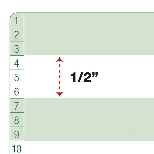 Image of Universal® Printout Paper, 1-Part, 20 lb Bond Weight, 14.88 x 11, White/Green Bar, 2,400/Carton