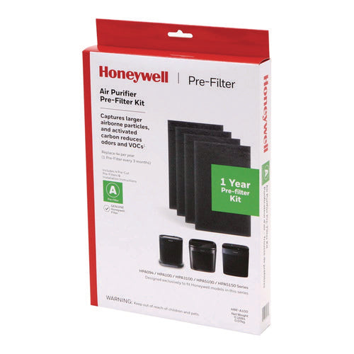 Image of Honeywell Pre-Cut Carbon Pre-Filter, Fits Models: HPA094/HPA100/HPA101/HPA104/HPA105/HPA106/HPA3100/HPA5100/HPA5150, Box of 4 Filters