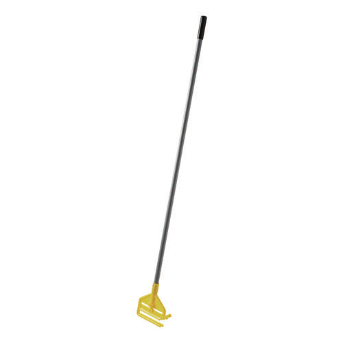 Image of Rubbermaid® Commercial Invader Fiberglass Side-Gate Wet-Mop Handle, 1" dia x 60", Gray/Yellow