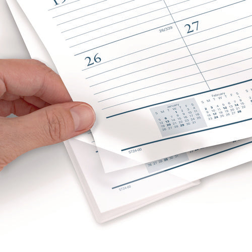Image of AT-A-GLANCE® Desk Pad, 21.75 x 17, White Sheets, Black Binding, Clear Corners, 12-Month (Jan to Dec): 2025