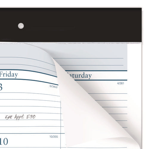Image of AT-A-GLANCE® Desk Pad, 21.75 x 17, White Sheets, Black Binding, Clear Corners, 12-Month (Jan to Dec): 2025