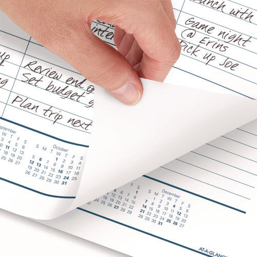 Image of AT-A-GLANCE® Desk Pad, 21.75 x 17, White Sheets, Black Binding, Clear Corners, 12-Month (Jan to Dec): 2025