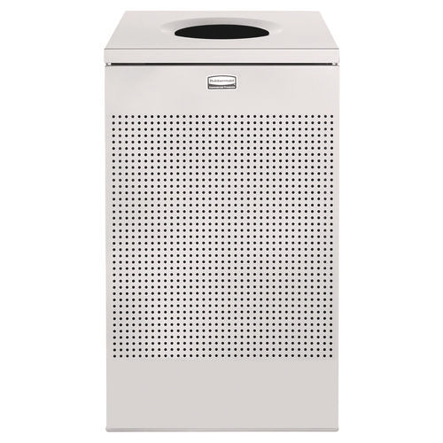 Image of Rubbermaid® Commercial Designer Line Silhouettes Waste Receptacle, 20 gal, Steel, Silver Metallic