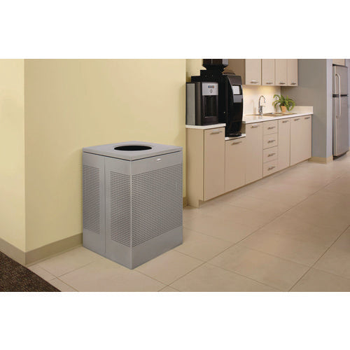 Image of Rubbermaid® Commercial Designer Line Silhouettes Waste Receptacle, 20 gal, Steel, Silver Metallic