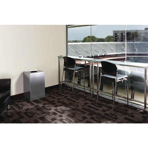 Image of Rubbermaid® Commercial Designer Line Silhouettes Waste Receptacle, 20 gal, Steel, Silver Metallic