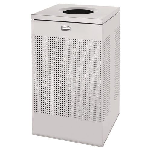Image of Rubbermaid® Commercial Designer Line Silhouettes Waste Receptacle, 20 gal, Steel, Silver Metallic