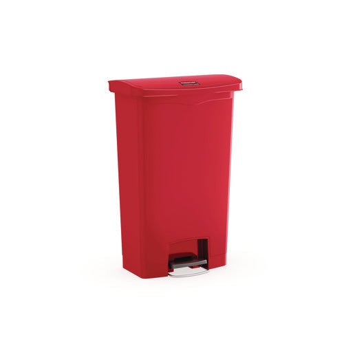 Image of Rubbermaid® Commercial Streamline Resin Step-On Container, Front Step Style, 8 gal, Polyethylene, Red