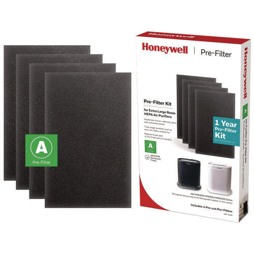Image of Honeywell Pre-Cut Carbon Pre-Filter, Fits Models: HPA300/HPA304/HPA3300/HPA5300/HPA8350, Box of 4 Filters