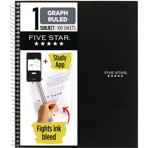 Image of Five Star® Wirebound Notebook, 1-Subject, Quadrille Rule (4 sq/in), Randomly Assorted Cover Color, (100) 11 x 8.5 Sheets