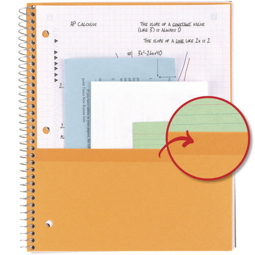 Image of Five Star® Wirebound Notebook, 1-Subject, Quadrille Rule (4 sq/in), Randomly Assorted Cover Color, (100) 11 x 8.5 Sheets