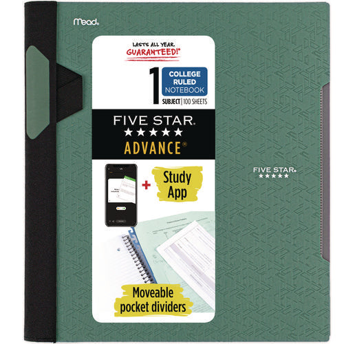 Image of Five Star® Advance Wirebound Notebook, 1-Subject, Medium/College Rule, Randomly Assorted Cover Color, (100) 11 x 8.5 Sheets