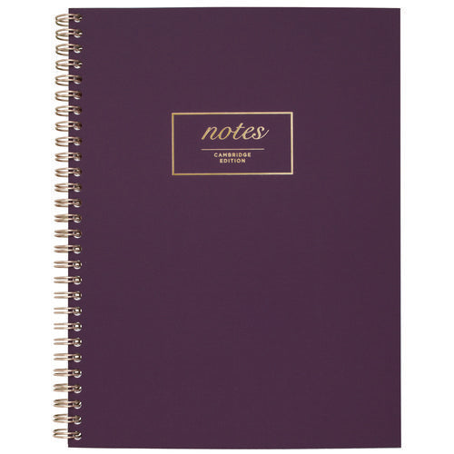 Image of Cambridge® Jewel Tone Notebook with Gold Twin-Wire Binding, 1-Subject, Wide/Legal Rule, Jewel Tone Purple Cover, (80) 9.5 x 7.25 Sheets