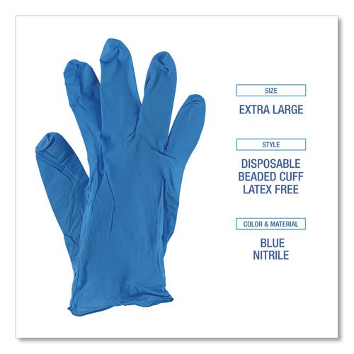 Image of Boardwalk® Disposable General-Purpose Powder-Free Nitrile Gloves, X-Large, Blue, 5 mil, 1,000/Carton