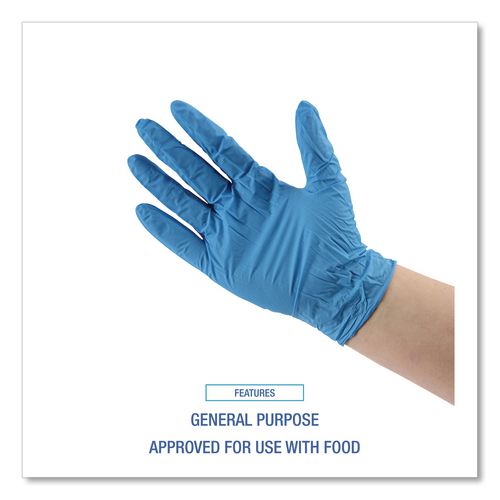 Image of Boardwalk® Disposable General-Purpose Powder-Free Nitrile Gloves, X-Large, Blue, 5 mil, 1,000/Carton