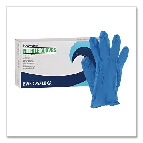 Image of Boardwalk® Disposable General-Purpose Powder-Free Nitrile Gloves, X-Large, Blue, 5 mil, 1,000/Carton