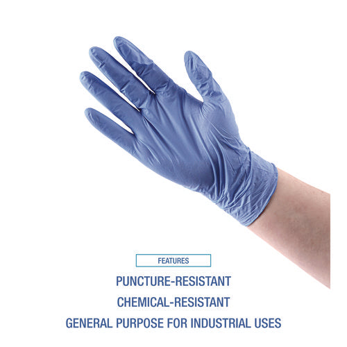 Image of Boardwalk® Disposable General-Purpose Nitrile Gloves, Small, Blue, 4 mil, 1,000/Carton