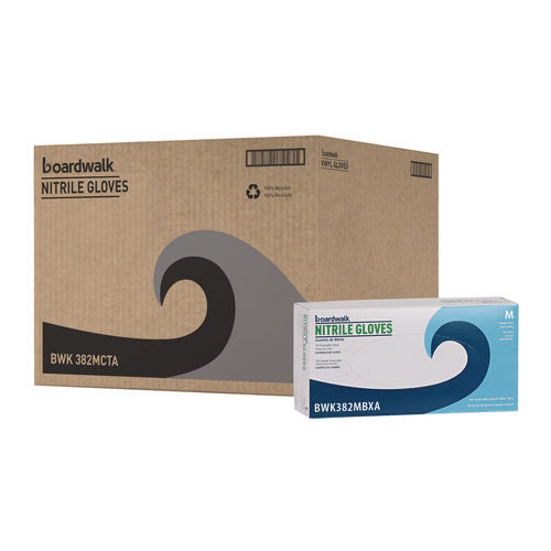 Image of Boardwalk® Disposable Examination Nitrile Gloves, Medium, Blue, 5 mil, 1,000/Carton