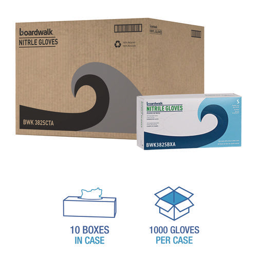 Image of Boardwalk® Disposable Examination Nitrile Gloves, Small, Blue, 5 mil, 1,000/Carton