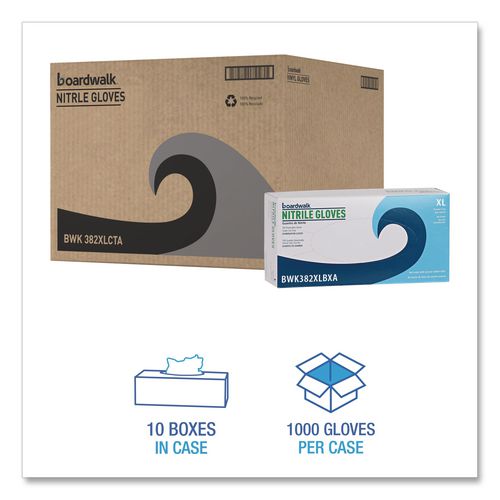Image of Boardwalk® Disposable Examination Nitrile Gloves, X-Large, Blue, 5 mil, 1,000/Carton