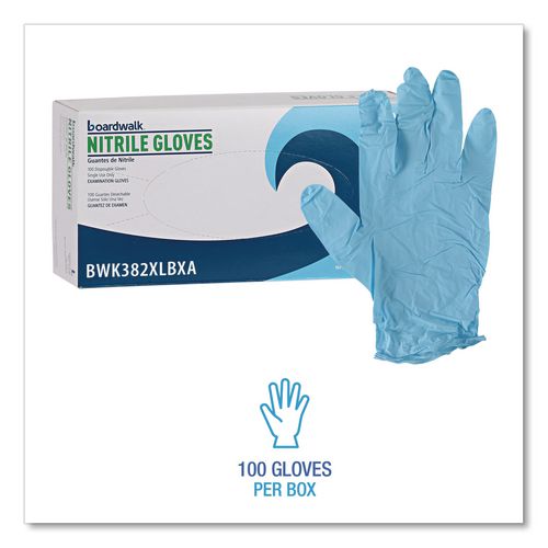 Image of Boardwalk® Disposable Examination Nitrile Gloves, X-Large, Blue, 5 mil, 1,000/Carton