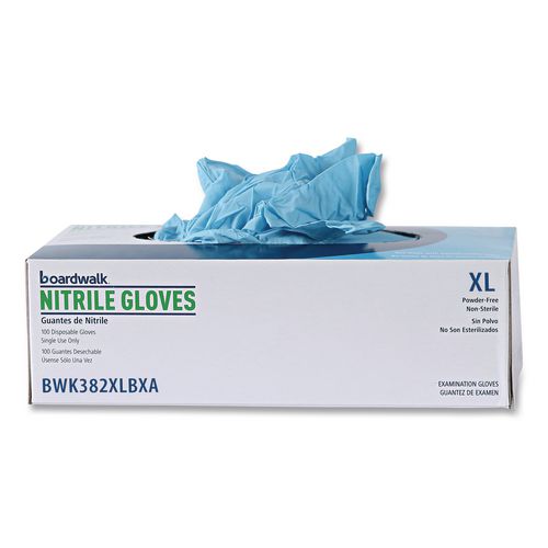 Image of Boardwalk® Disposable Examination Nitrile Gloves, X-Large, Blue, 5 mil, 1,000/Carton
