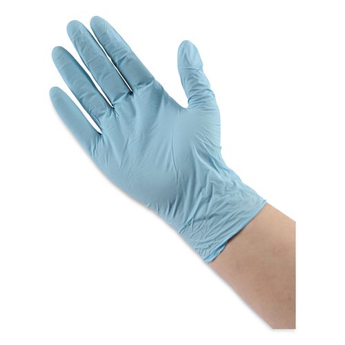 Image of Boardwalk® Disposable Examination Nitrile Gloves, Large, Blue, 5 mil, 1,000/Carton