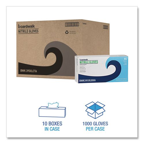 Image of Boardwalk® Disposable General-Purpose Powder-Free Nitrile Gloves, X-Large, Blue, 5 mil, 1,000/Carton