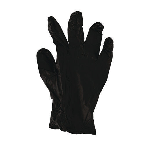 Image of Boardwalk® Disposable General-Purpose Powder-Free Nitrile Gloves, Medium, Black, 4.4 mil, 100/Box, 10 Boxes/Carton