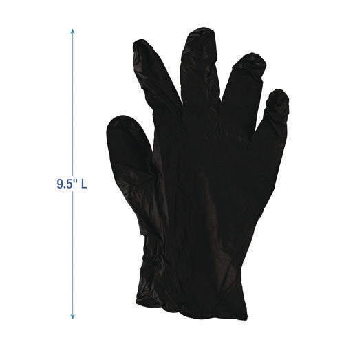 Image of Boardwalk® Disposable General-Purpose Powder-Free Nitrile Gloves, Medium, Black, 4.4 mil, 100/Box, 10 Boxes/Carton