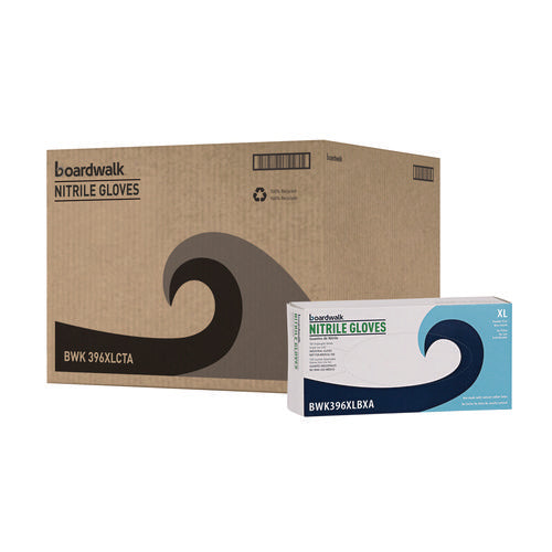 Image of Boardwalk® Disposable General-Purpose Powder-Free Nitrile Gloves, X-Large, Black, 4.4 mil, 100/Box, 10 Boxes/Carton