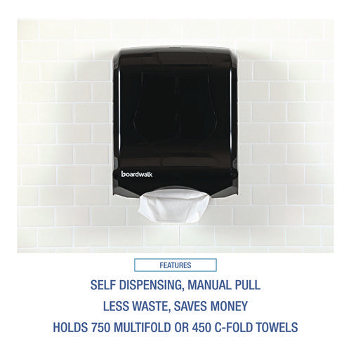Image of Boardwalk® Ultrafold Multifold/c-Fold Towel Dispenser, 11.75 X 6.25 X 18, Black Pearl