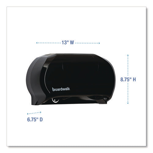 Image of Boardwalk® Standard Twin Toilet Tissue Dispenser, 13 x 6.75 x 8.75, Black