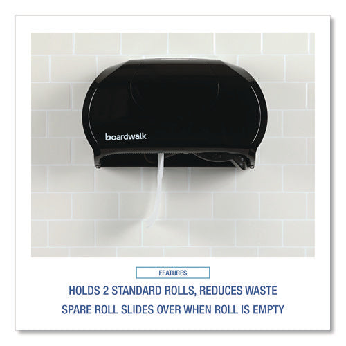 Image of Boardwalk® Standard Twin Toilet Tissue Dispenser, 13 x 6.75 x 8.75, Black