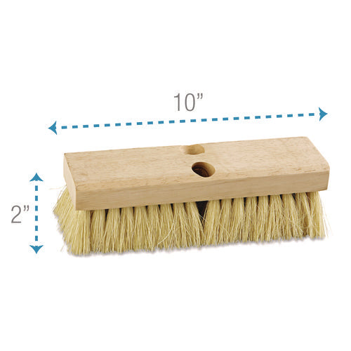 Image of Boardwalk® Deck Brush Head, 2" White Tampico Bristles, 10" Brush