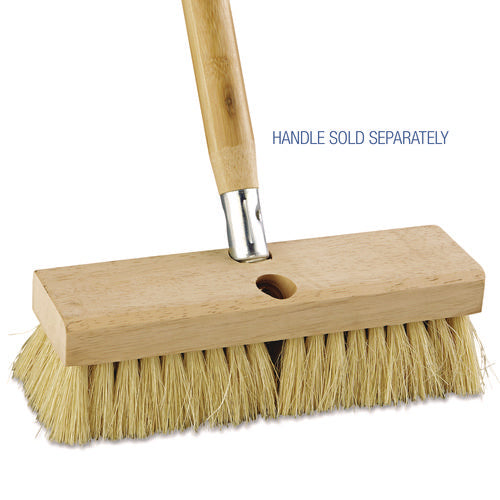 Image of Boardwalk® Deck Brush Head, 2" White Tampico Bristles, 10" Brush
