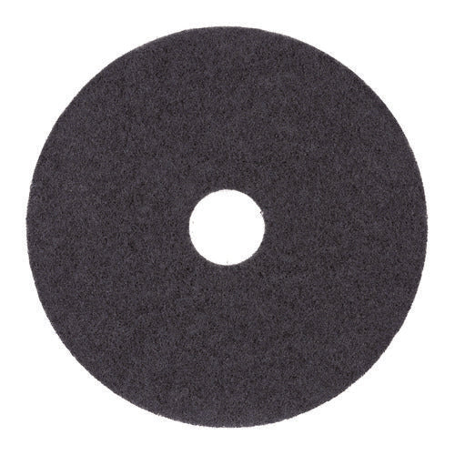 Image of Boardwalk® Stripping Floor Pads, 12" Diameter, Black, 5/carton