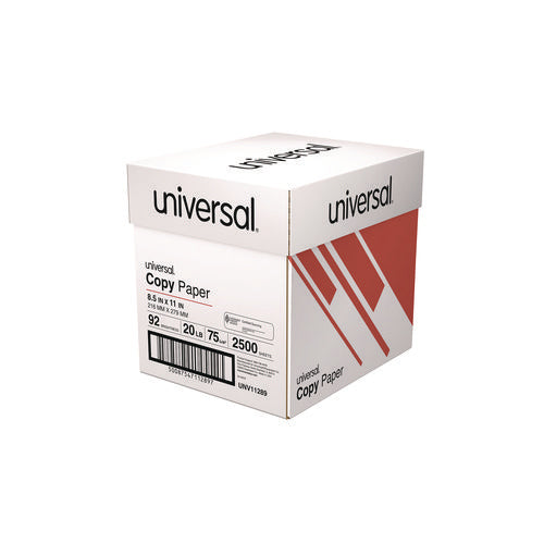 Image of Universal® Copy Paper Convenience Carton, 92 Bright, 20 lb Bond Weight, 8.5 x 11, White, 500 Sheets/Ream, 5 Reams/Carton