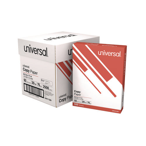 Image of Universal® Copy Paper Convenience Carton, 92 Bright, 20 lb Bond Weight, 8.5 x 11, White, 500 Sheets/Ream, 5 Reams/Carton