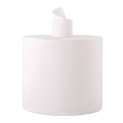 Image of Windsoft® Center-Flow Perforated Paper Towel Roll, 7.3 x 15, White, 6 Rolls/Carton