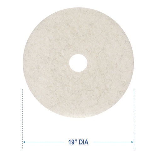 Image of Boardwalk® Natural Burnishing Floor Pads, 19" Diameter, White, 5/carton