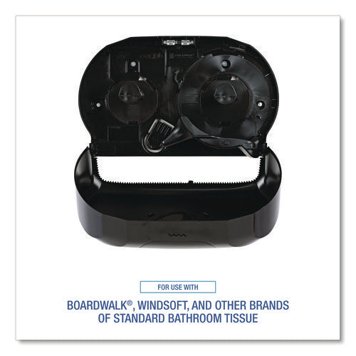 Image of Boardwalk® Standard Twin Toilet Tissue Dispenser, 13 x 6.75 x 8.75, Black